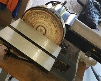 Powertec large belt sander and 8 inch disc