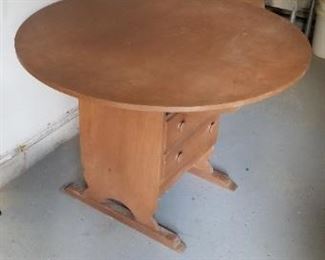 Solid wood large round table flip seat