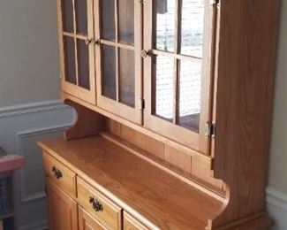 Two-piece China hutch real wood no particle board