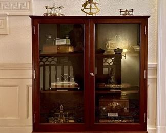 Item 5:  Mahogany Storage Cabinet with Three Shelves - 40"l x 13"w x 48.25"h:  $325