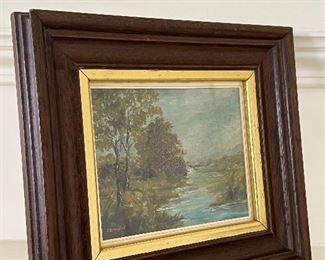 Item 20:  Signed J. Binelot Framed Oil Painting (French 1930) - 9" x 8": $145