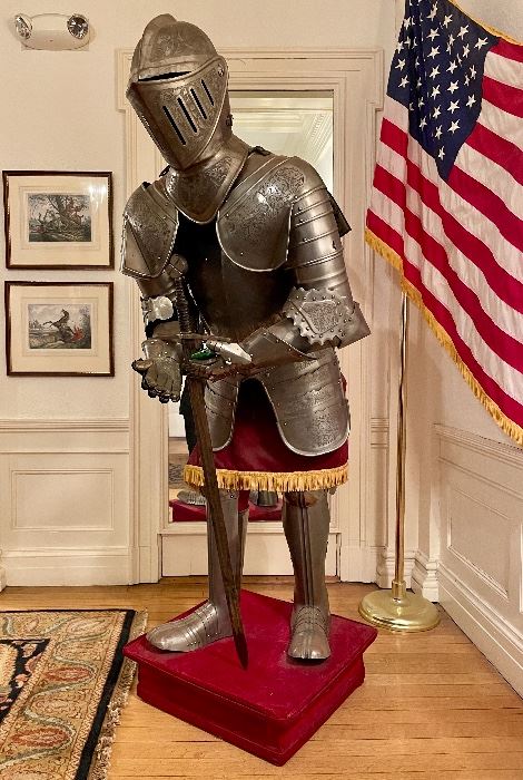 Item 1:  English Suit of Armor procured from the Vanderbilt Estate- 22" x 68": $6200