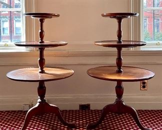 Item 54:  (2) Vintage Three Tier High Butler Tables - 38.5":  $350 for pair