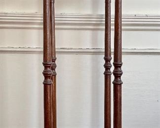 Item 71:  Victorian Mahogany Umbrella Stand with C. Blake (Boston, MA) Cast Iron Drip Tray - 13"l x 11.5"w x 31.5"h (this item is in marginal condition):  $65