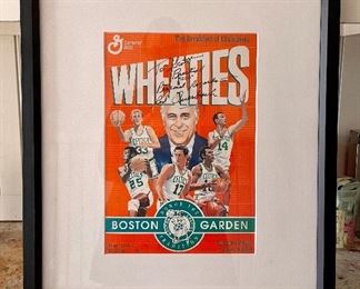 Item 100:  Red Auerbach Autographed Wheaties Box (personalized to Scott) - 16.5" x 20.5":  $185