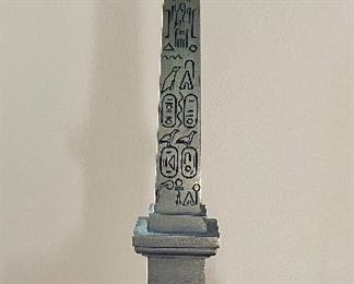Item 120:  Replica English brass obelisk entitled "Cleopatra's Needle" late 19th c- 10.5": $95