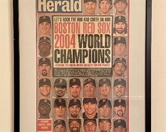 Item 147:  Framed Boston Herald Front Page - 20" x 28.25": $95