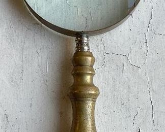 Item 153:  Vintage Magnifying Glass with Brass Handle - 9.5":  $38