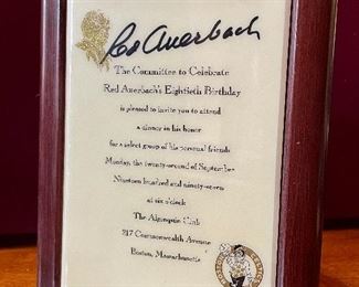 Item 192:  Cigar Box to celebrate Red Auerbach's Eightieth Birthday Signed by Red Auerbach - no cigars!:  $145