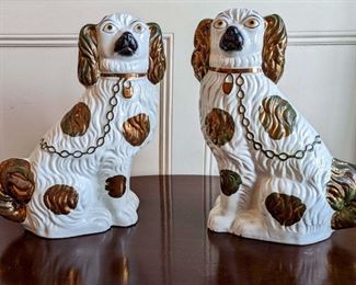 Item 208:  Pair, 19th c  Staffordshire Dogs with Chain: $125