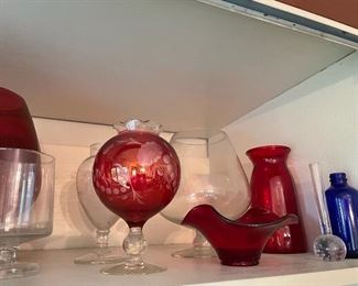 Glassware, Red Glass, Home Decor