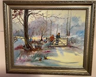 Framed Wall Art, Signed Marilyn Lawrence Painting
