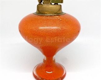 Alfredo Barbini Murano Glass Orange Lighter