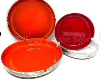 Leiff Weissman Mid Century Enameled Ashtrays