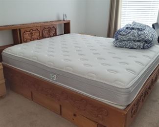 Hand carved Honduran mahogany bed