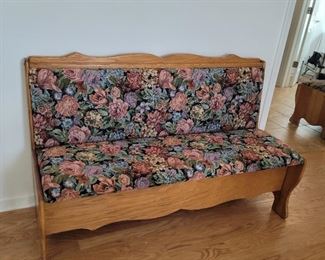 Oak storage bench