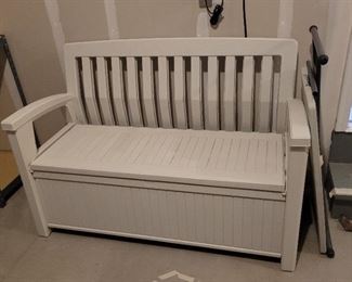 Plastic storage bench