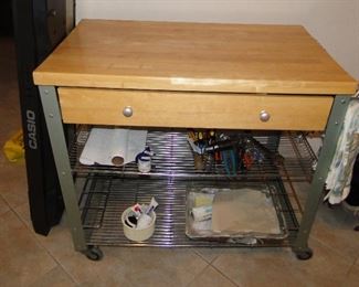 Butcher Block Workbench Table
