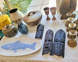 Masks, studio art pottery