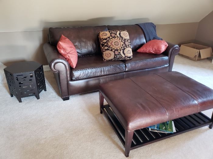 Leather sofa and the Ottoman sold separately