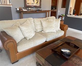 Sofa leather and suede