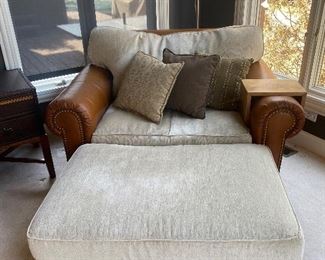 Side chair that matches the sofa sold separately leather and suede