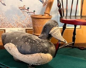 Carved wood duck decoys