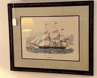 Framed sailboat racer print