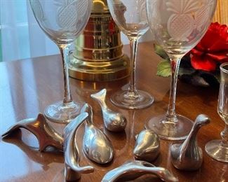 Set of seven Stiefel Hosellon Aluminium sculptures