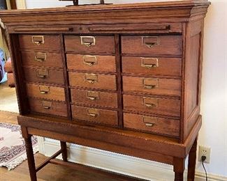 Wonderful Antique file cabinet with Tambour door