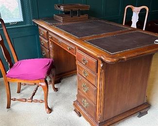 Leather top office desk
