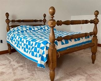 Antique rope bed upstairs in poolhouse
