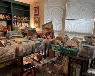 Bins full of artwork