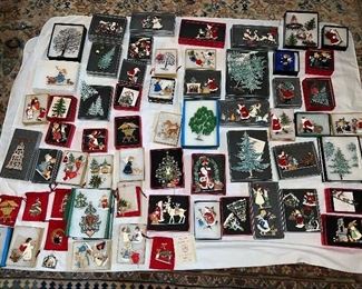 Large collection of Wilhelm Schweizer Pewter ornaments