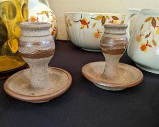 Stoneware Candlestick Holders