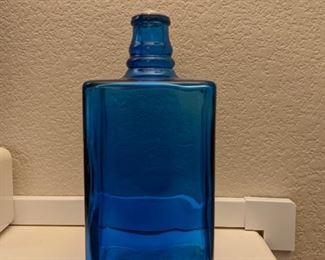 Blue Glass Oil Lamp