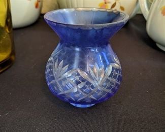 Cobalt Blue Cut to Clear Votive