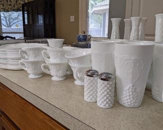 Vintage Milk Glass Set