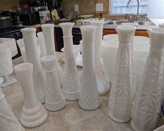 Milk Glass Bud Vases