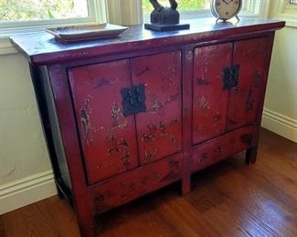 Painted Asian cabinet