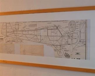 Vintage plane blueprint