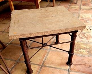 Flagstone and iron patio table