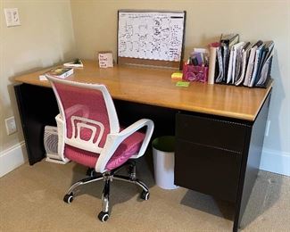Pink office chair and large desk sold separately
