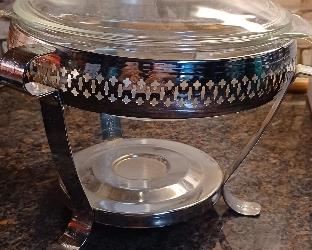 Glass abs silver serving set