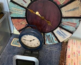 Decorative Wall Clock, Table Top Metal Decorative Clock, Weather Station Clock