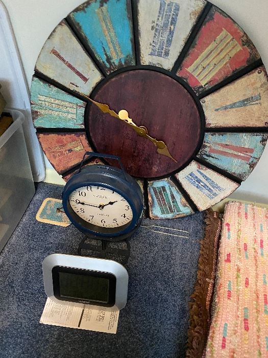 Decorative Wall Clock, Table Top Metal Decorative Clock, Weather Station Clock