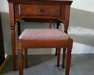 Singer, Sewing Table, and Stool