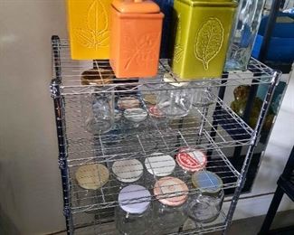 Small Metal Shelf and Jars