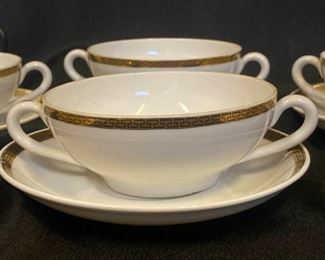 J017 Bloch Co Eichwald Porcelain Double Handled Soup Bowls