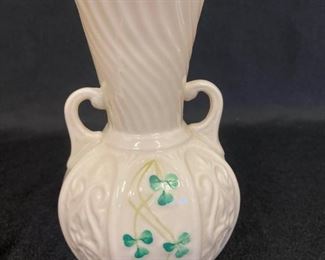 J029 Belleek 6 Inch Panel Vase